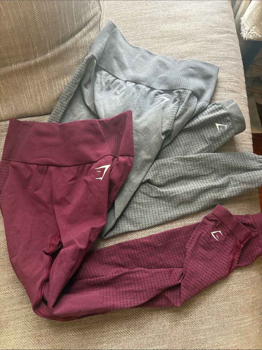 Gymshark vital seamless 2.0 Leggings bundle- Burgundy and Gray - Picture 1 of 1